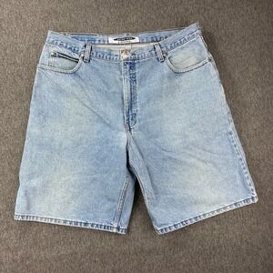 VTG Anchor Blue Baggy Jean Shorts Jorts Mens 38x11 90's Loose Hip Hop Y2K